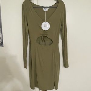 Princess Polly Pinch Me Mini Dress Khaki Size 12